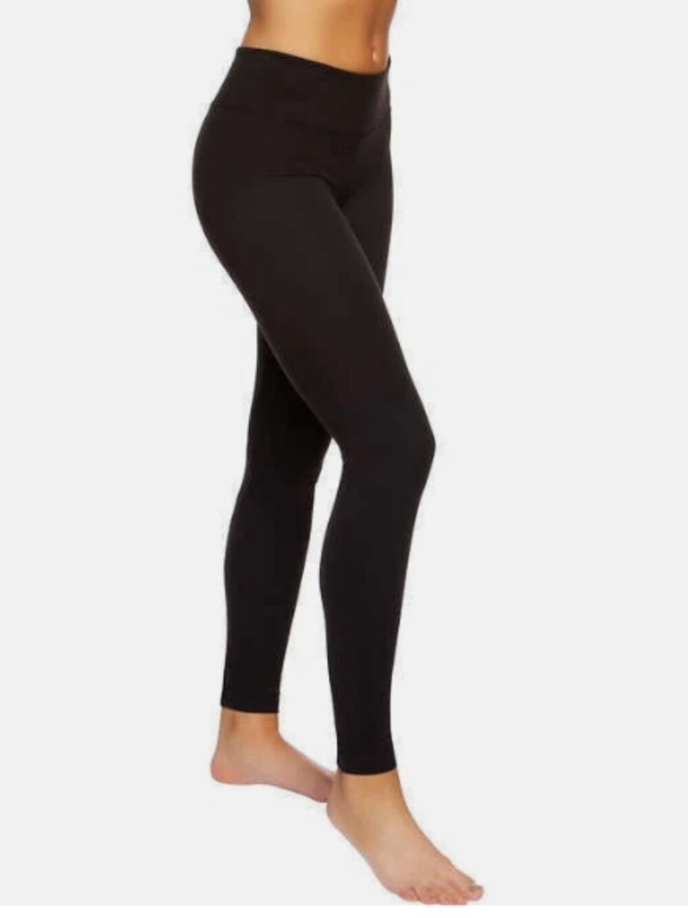 Felina Ladies 2-Pack Wide Waistband Light Weight Super Soft Leggings, BLACK, S